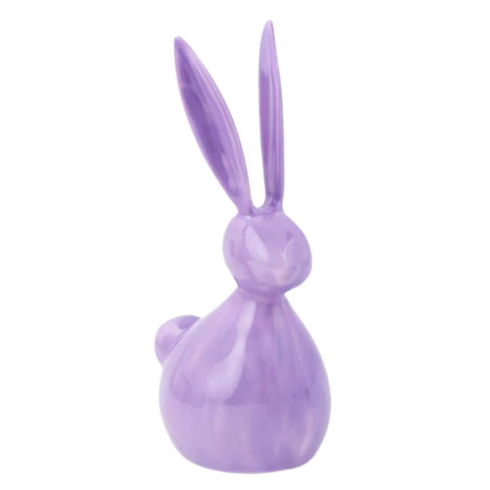 Sold out!  Mini Metal Easter Bunny Decor – 3”–5” Glossy Spring Figurine Set of 6 - Picture 5 of 9